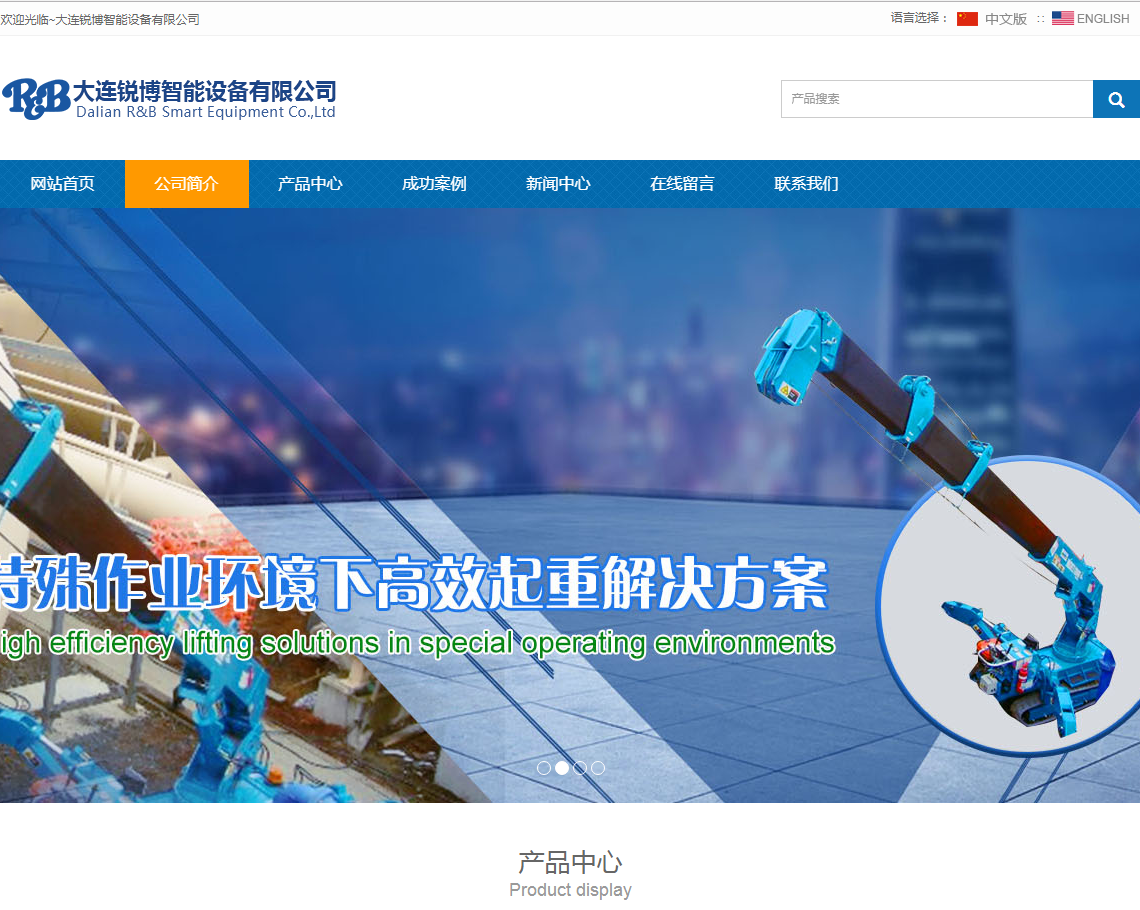 大連銳博智能設(shè)備有限公司首頁(yè)效果